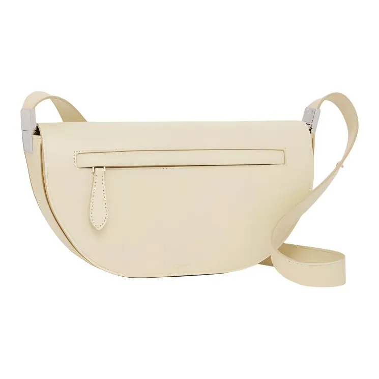 Burberry Olympia Two-Tone Leather Shoulder Bag Crescent Bag Handbag Shoulder Bag Small Size Women's Ivory-4