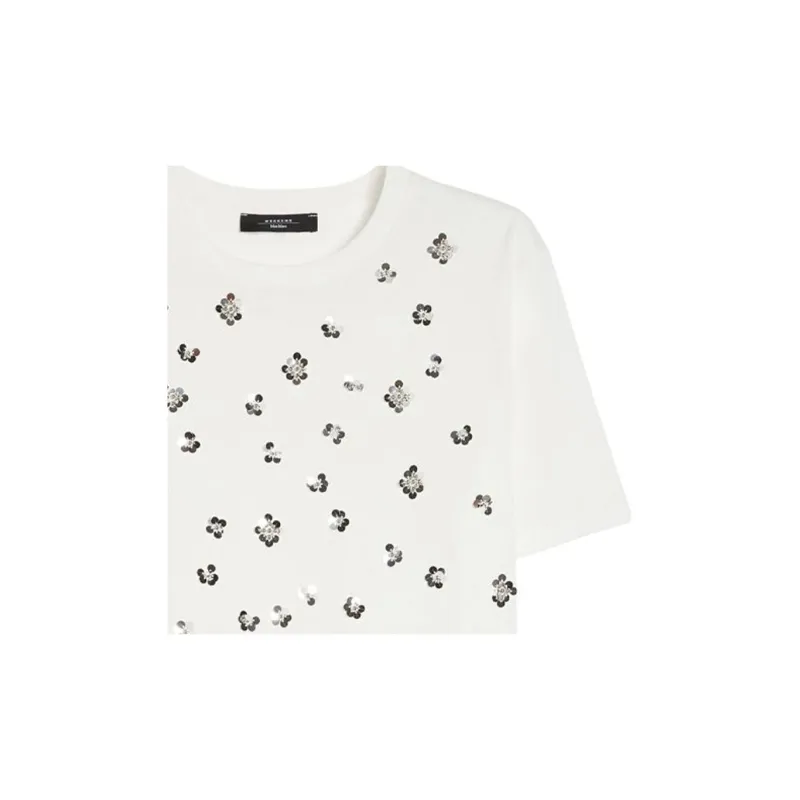 WEEKEND MaxMara Sequin Embellished Crewneck T-Shirt-4