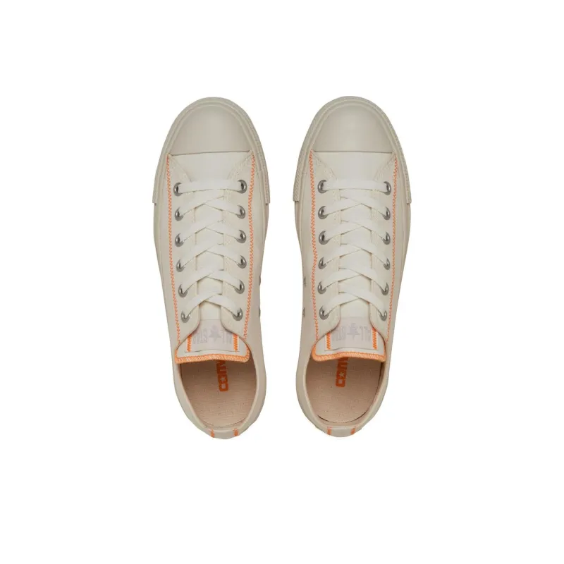 Converse All Star Anti Slip Wear Resistant Low Top Canvas Shoes Men's White Orange-2