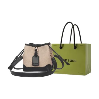 Bansusu PU Shoulder Bag Regular Women's Twill Khaki/Watercolor Pattern/Large Polka Dots/Small Polka Dots