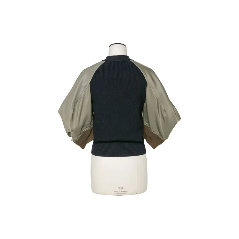 Sacai Knitwear Women's Marine Blue Taupe-1