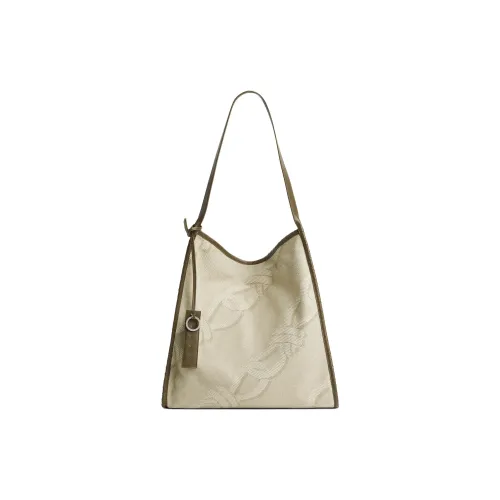 Bottega Veneta Cotton Tote Bag Shopping Bag Shoulder Bags Large Size Men's Lime Gray