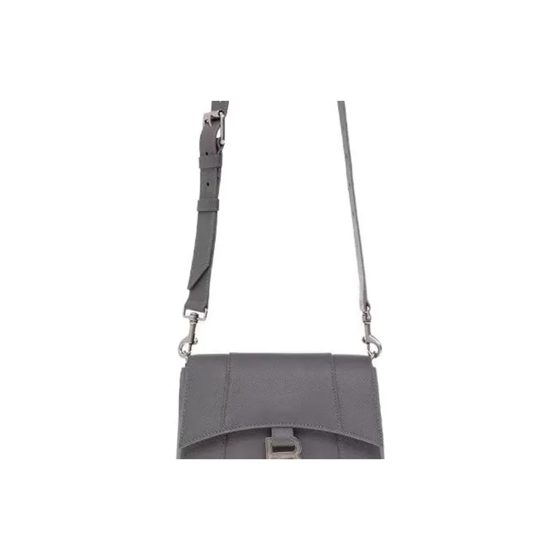 Balenciaga Downtown Cow Leather Patchwork With Sheepskin Shoulder Bag Crossbody Bag Men's Gray-4