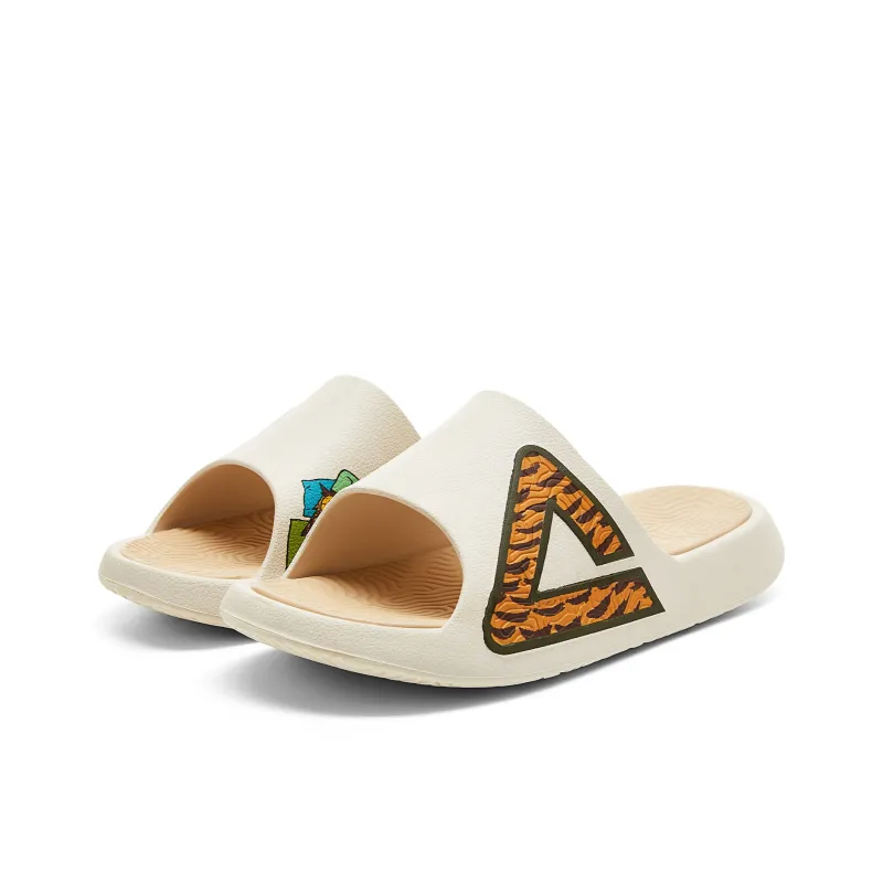 PEAK Tai Ji1.0 Slip Resistant Cushioning Slide Slippers Men's Ivory Yellow-2