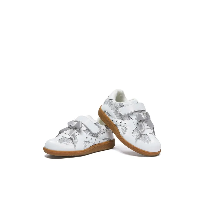 Snoffy Durable Breathable Low Top Kids' Skateboarding Shoes Pearl White Kids'-4