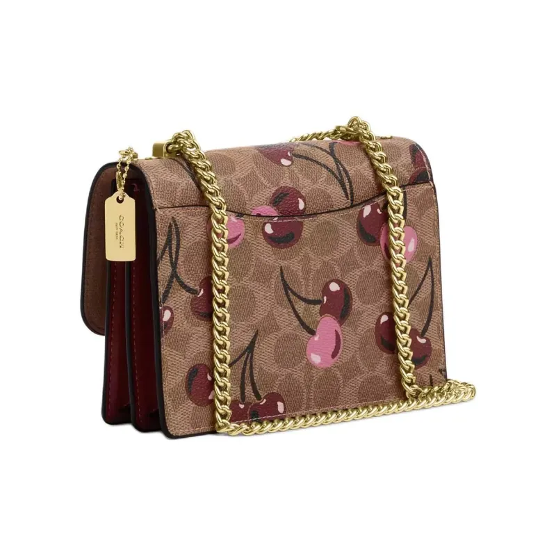 COACH Klare Coated Canvas With Leather Crossbody Bag, Shoulder Bag Small Size Women's Gold & Tan & Multicolor-1