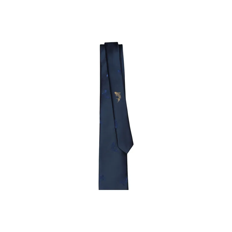GOLDLION Polyester Ties Men's Gray/Navy Blue-22