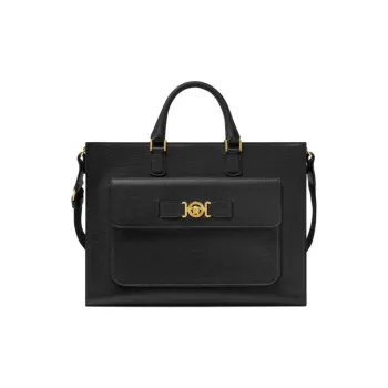 FANSIZHE MEDUSA BIGGIE Series Goatskin Briefcase Men's Black