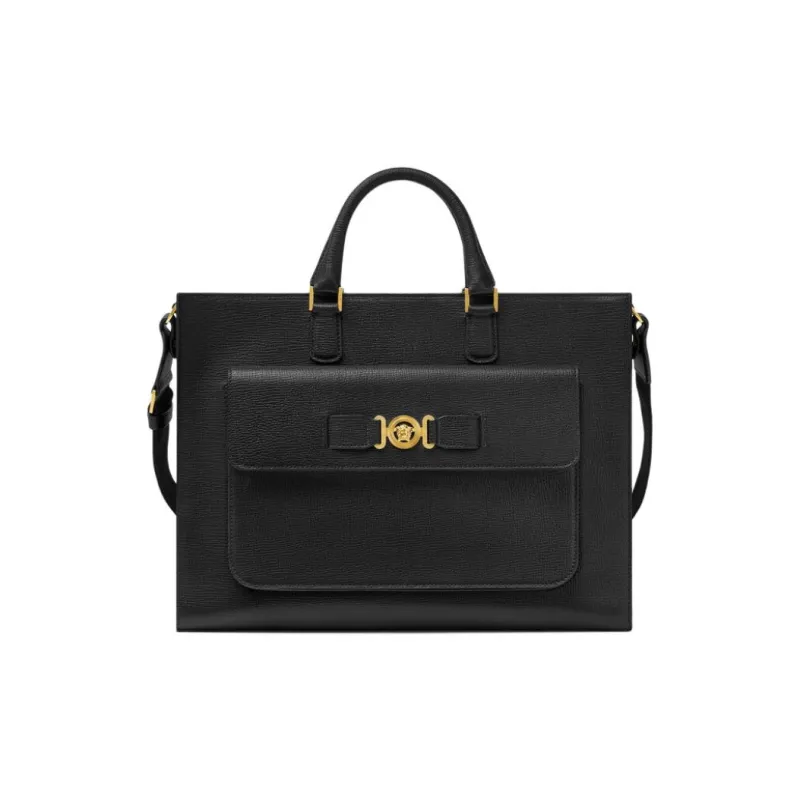 FANSIZHE MEDUSA BIGGIE Series Goatskin Briefcase Men's Black-0