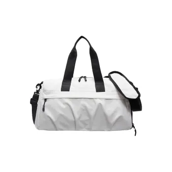 MOK Canvas Bag Gym Bag Medium Size Unisex White Gray Black/Purple/Green