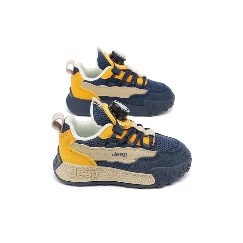 Jeep Abrasion-Resistant Slip-Resistant Cushioning Kids Lifestyle Shoes Dark Blue Orange Kids'-5