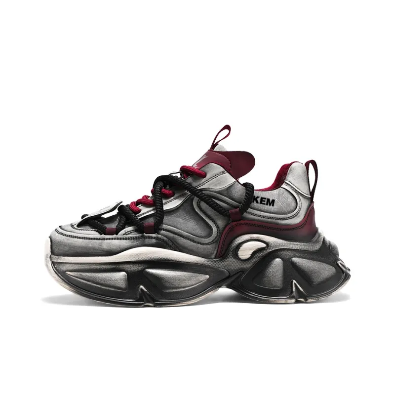 JKEM Cushioned Wear Resistant Height Increasing Low Top Chunky Sneakers Men's-5