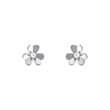 Van Cleef & Arpels 18K White Gold Earrings Women's Silver
