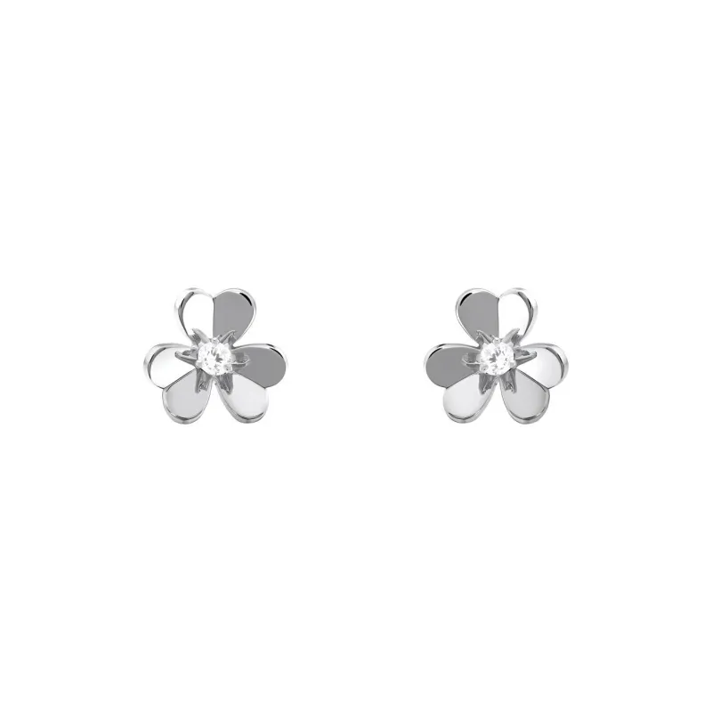 Van Cleef & Arpels 18K White Gold Earrings Women's Silver-0
