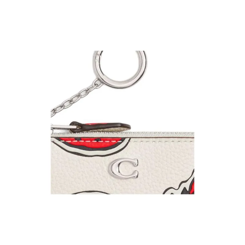 COACH Skinny Id Case Leather Slim Document Bag, Card Holder Mini Women's Chalk Multicolor-2