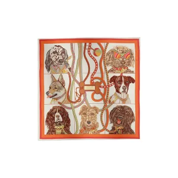 HERMES Silk Scarves Women's Orange