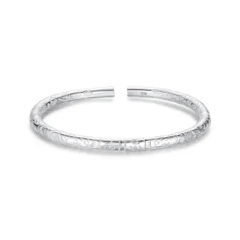 Nine Music Foot Silver 990 Bangles Women's