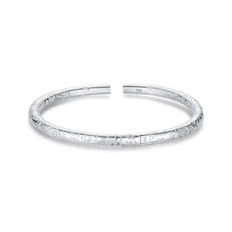 Nine Music Foot Silver 990 Bangles Women's-0