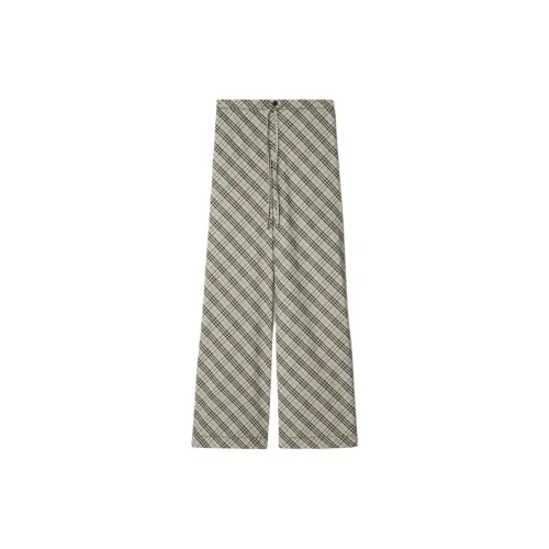 Burberry Checked Wide Leg Drawstring Trousers