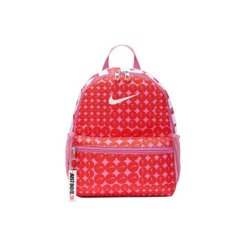 Nike Brasilia Polyester Backpack Mini Kids' Magic Flamingo With Leather & Cant Red & White