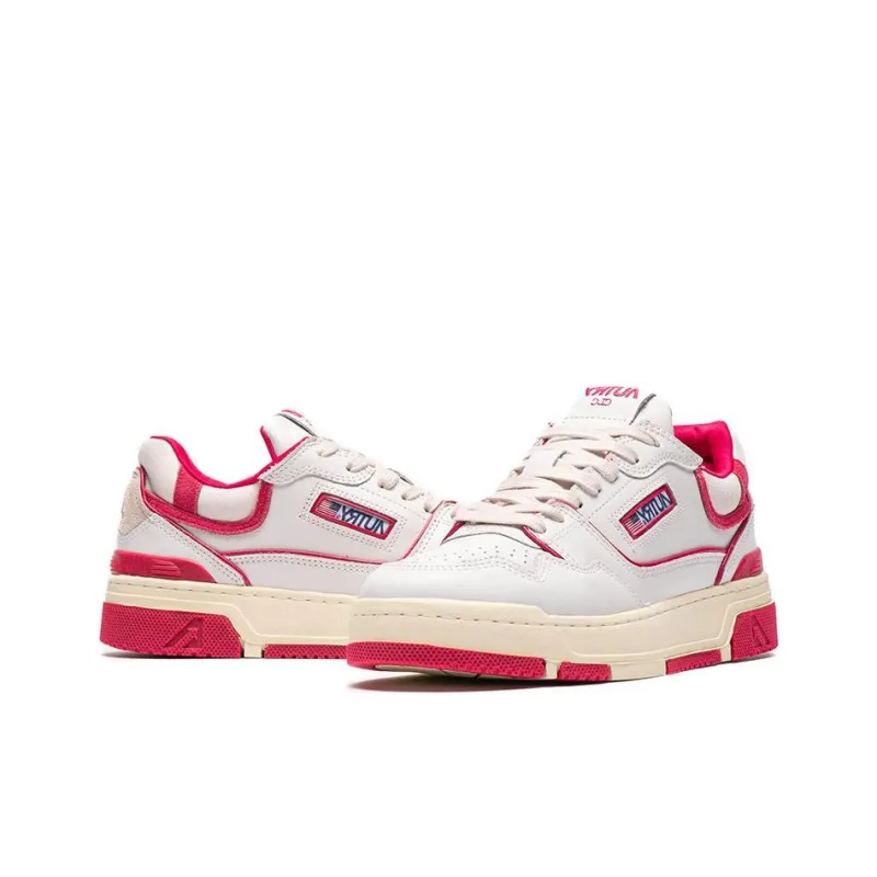 AUTRY Clc Low Top Skateboard Shoes Women's White Red-3