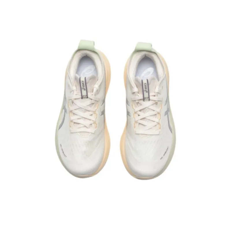 Asics GEL NIMBUS 27 Anti Slip Wear Resistant Low Top Running Shoes Women's Milk White-3