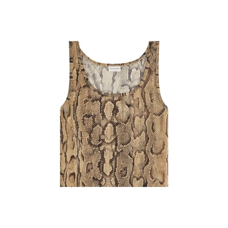 DRIES VAN NOTEN Python print Tank Top-4