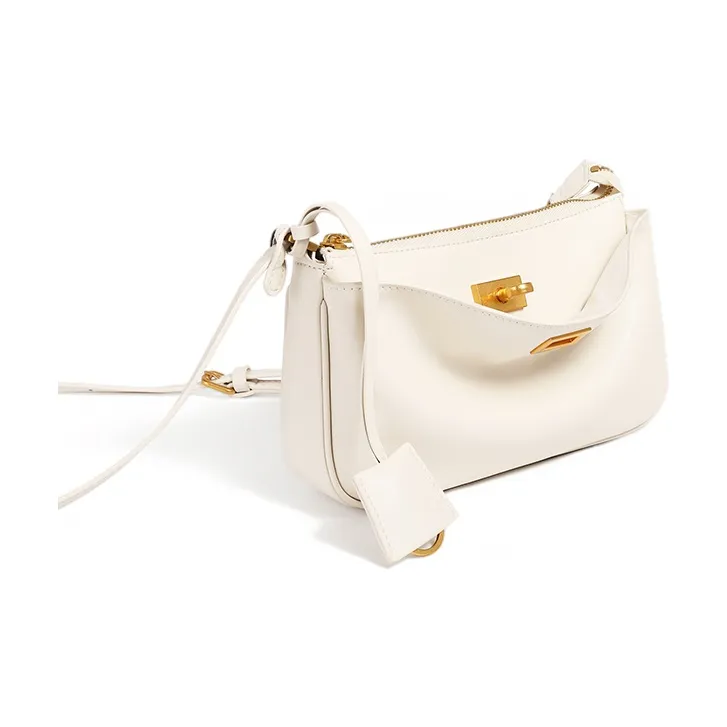 Carnival Keep Cow Leather Patchwork Synthetic Leather Shoulder Bag Women's White/Black-2
