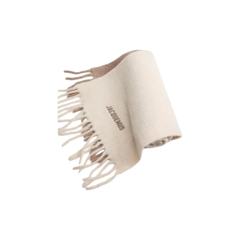 Jacquemus L'écharpe Moisson Gradient-Effect Fringed Scarf-1