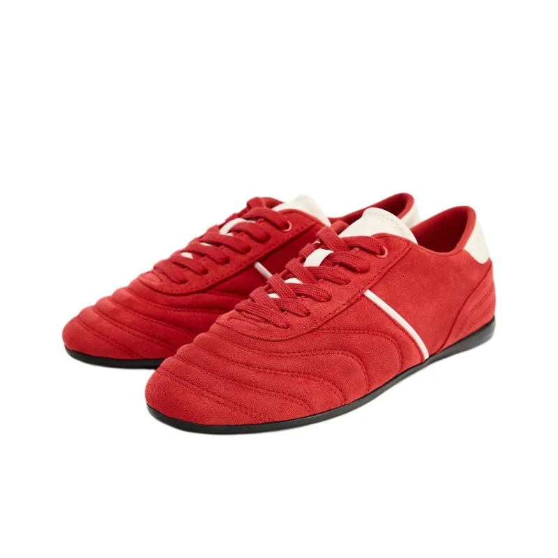 ZARA Low Top Casual Shoes Women's Red-2