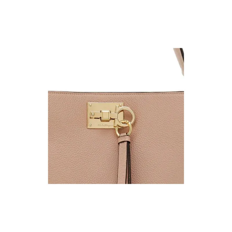 FERRAGAMO Studio Natural Grain Soft Calfskin Bucket Bag, Handbag, Shoulder Bag Women's-4