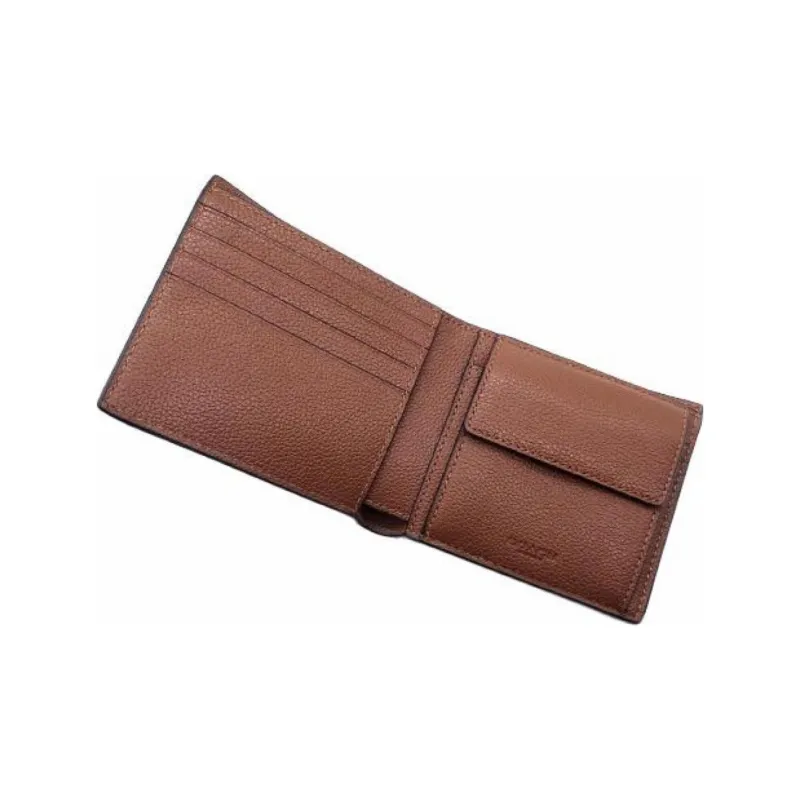 COACH Smooth Calf Leather Wallet Mini Men's Brown-2