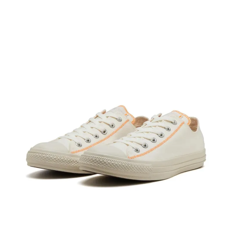 Converse All Star Anti Slip Wear Resistant Low Top Canvas Shoes Men's White Orange-1