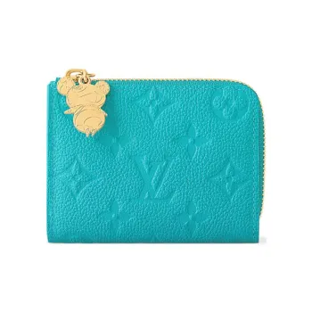 LOUIS VUITTON Takashi Murakami Village Co-Financing Cow Leather Wallet Women's Blue
