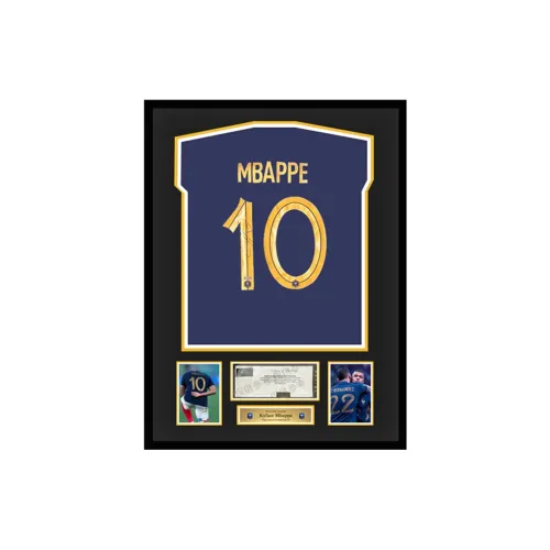 Three For Team France Jersey Panini Certificate Framed Outer Frame Dimensions Approximately 65x85cm