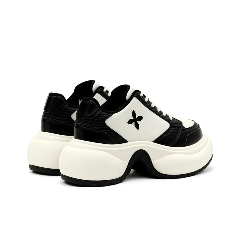 SMFK Low-Top Chunky Sneakers Women's Black White-1