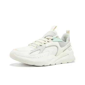 Erke Cushioning Anti Slip And Wear Resistant Low Top Running Shoes Women's White Gray