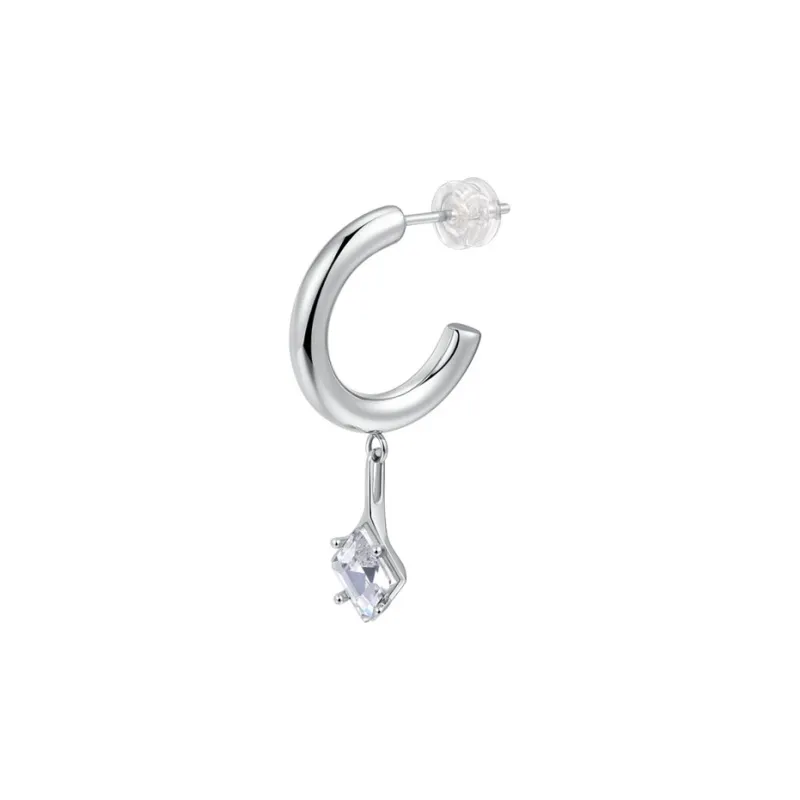KLIN KLIN Steel, Zircon Earrings Women's-0