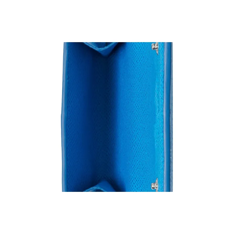 Burberry Textured Calfskin Card Holder Men's Blue-5
