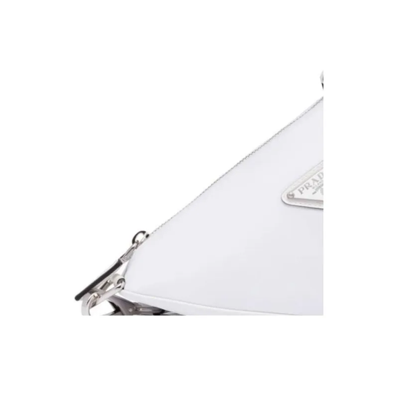 PRADA Triangle Recycled Nylon Crossbody Bag Shoulder Bag Women's White-4