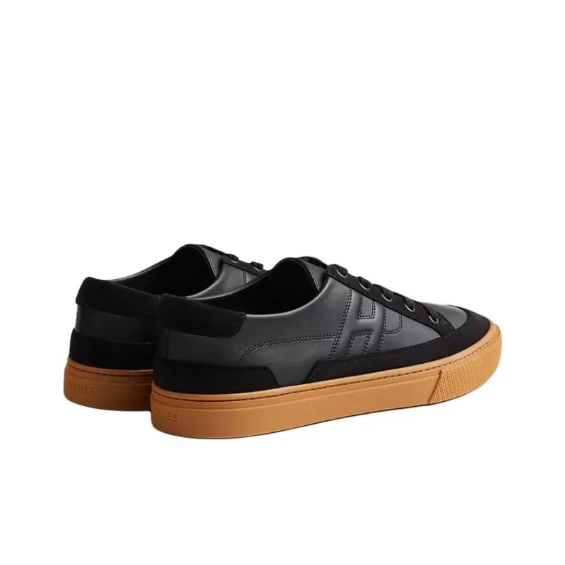 HERMES Deep Low Top Skateboard Shoes Men's Black-3