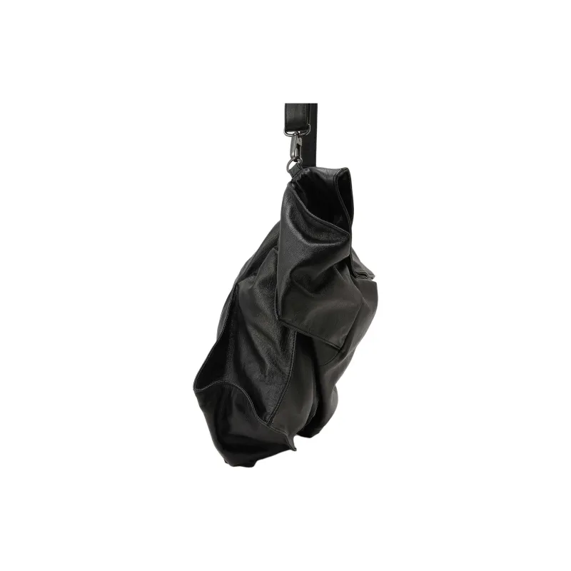 Yohji Yamamoto Cow Leather Crossbody Bag Shoulder Bag Unisex Black-3