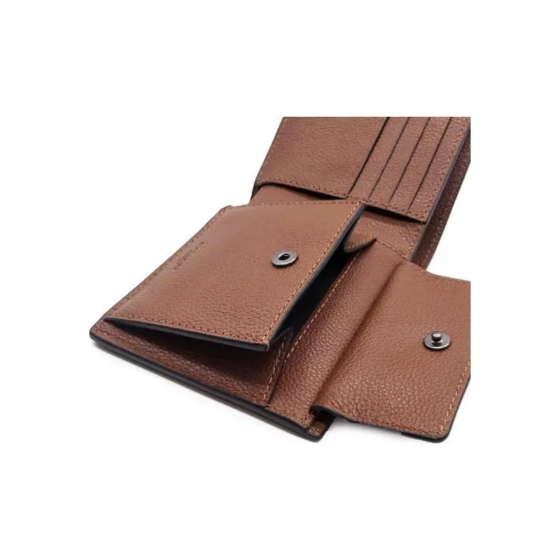 COACH Smooth Calf Leather Wallet Mini Men's Brown-4