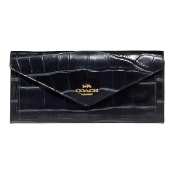 COACH Soft Wallet Leather Wallet Women's Black