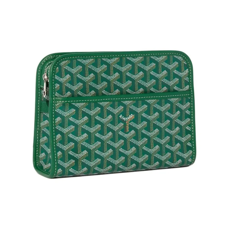 GOYARD JOUVENCE Canvas With Calfskin Toiletry Bag Small Size Unisex Green-0