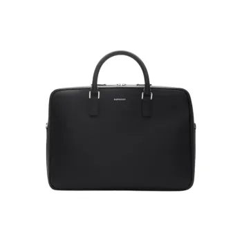 Burberry Calfskin One Shoulder Crossbody Portable Briefcase Men's Black