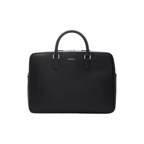 Burberry Calfskin One Shoulder Crossbody Portable Briefcases Men's Black