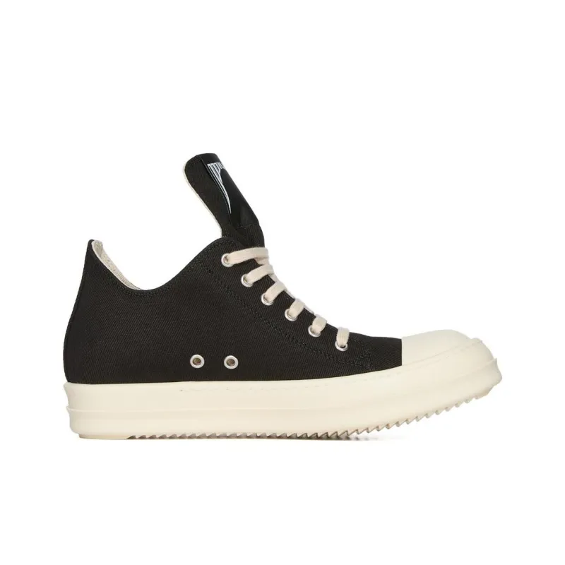 Rick Owens DRKSHDW Low Top Canvas Shoes Women's Black-1
