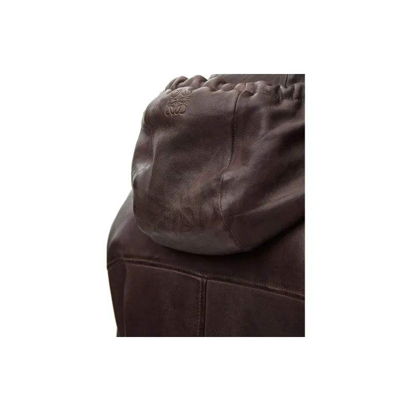 LOEWE SS25 Leather Jacket Men's Dark Brown-3