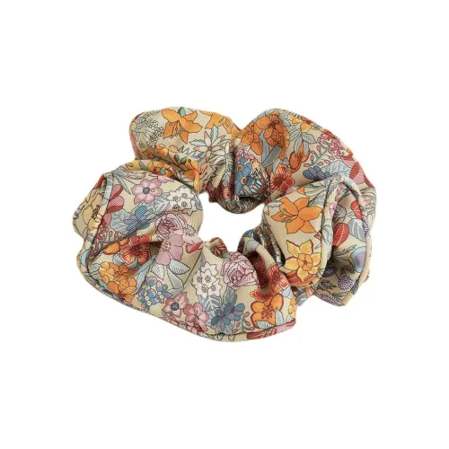 HERMES Twill Silk Hair Ties Women's Beige